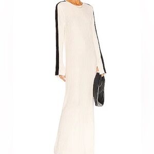 Bassike Cream Wool and Cashmere Blend Long Sleeve Maxi Dress Size 0